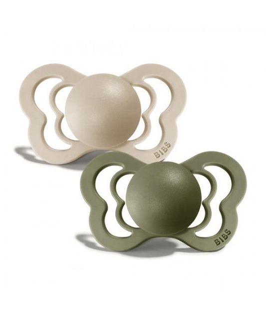 BIBS-COUTURE VANILLA/OLIVE 2PK 6-18M LATEX