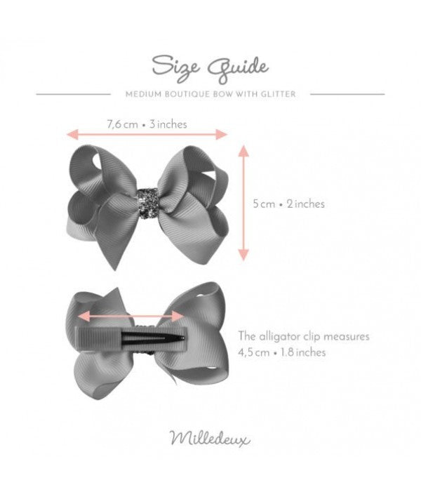 MILLEDEUX GLITTER M BOUTIQUE BOWS GIFT SET 3PCS(R/B/G)