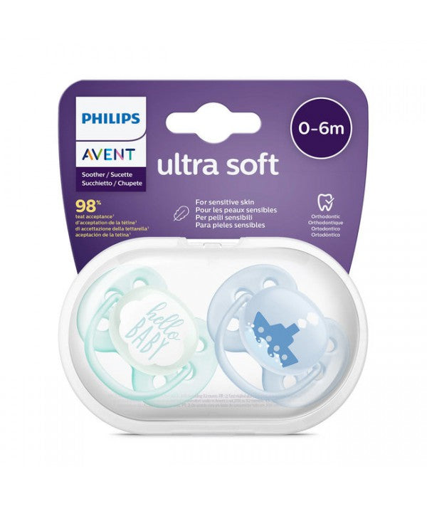 PHILIPS AVENT - ULTRA SOFT SOOTHER 0-6M (BLUE)